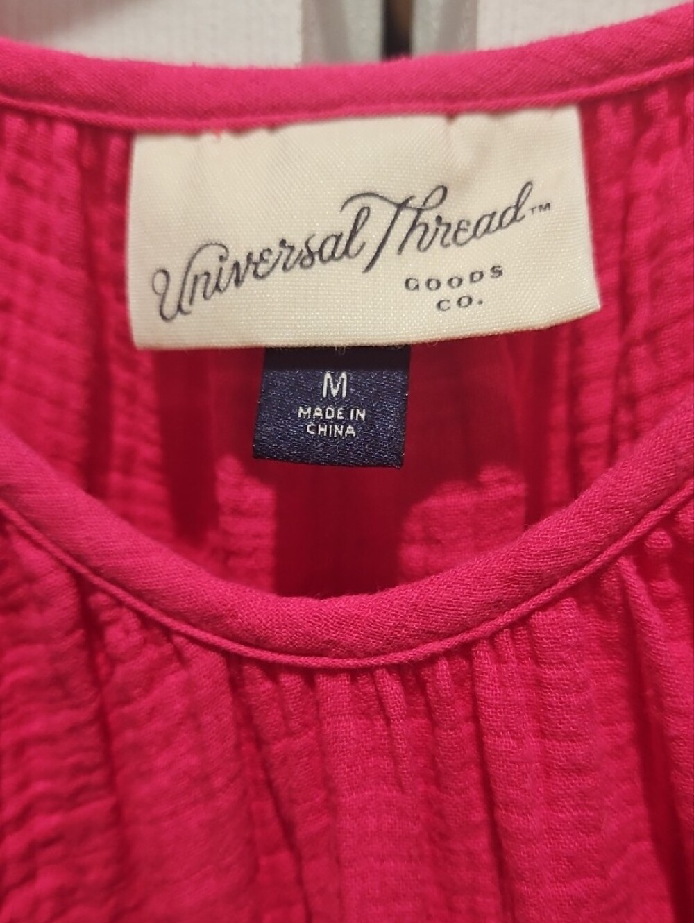 Universal Thread Hot Pink Puff-Sleeve Tiered Dress - Picture 2 of 11